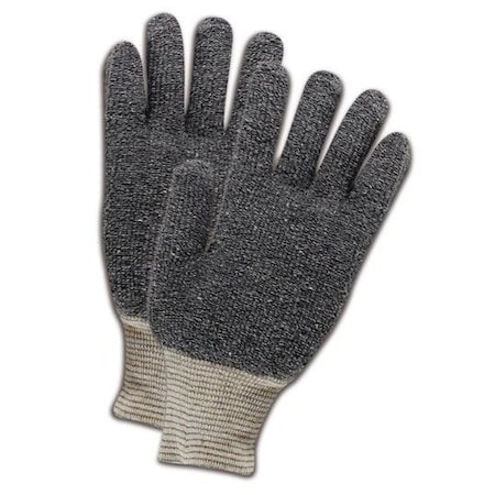 Magid Machine Knit Gloves, Polyester/Cotton Blend, Gray, L, 12 PK GT938R
